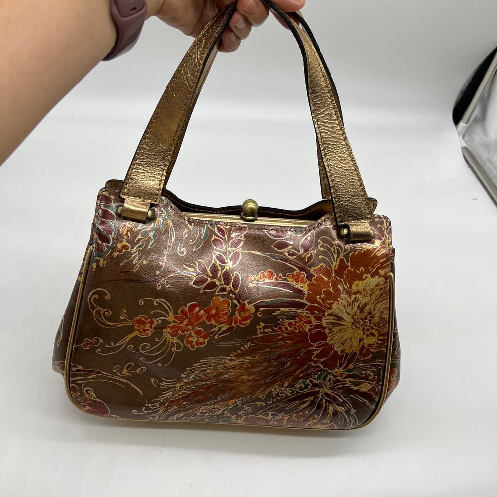 Patricia Nash Leather Vattaro Frame Bag with Crossbody Strap Multicolor